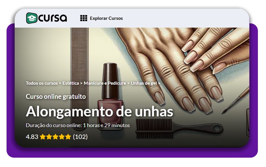 Curso de alongamento de unha em gel grátis com certificado 4 Curso de alongamento de unha em gel grátis