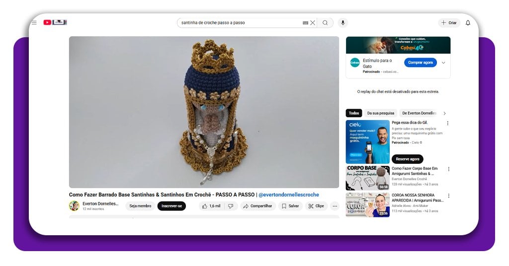 Aprenda a fazer sua santinha de crochê com esse aplicativo gratuito 4 Santinha de crochê
