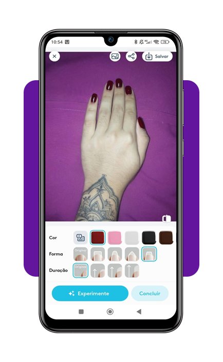 Testar cor de esmalte na unha