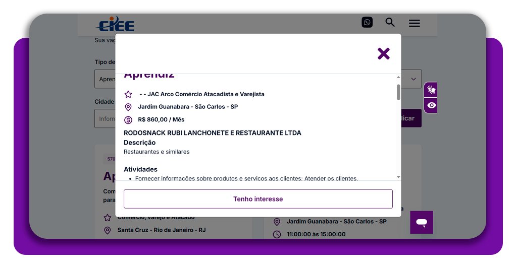 Como se cadastrar em vagas do CIEE (jovens a partir de 14 anos) 3 Como se cadastrar em vagas do CIEE