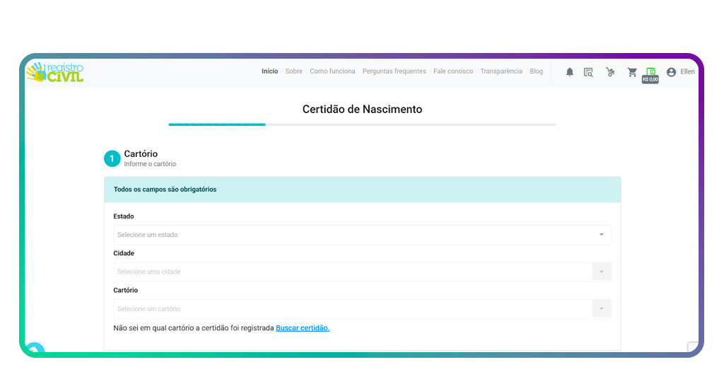 Emitir certidão de nascimento digital
