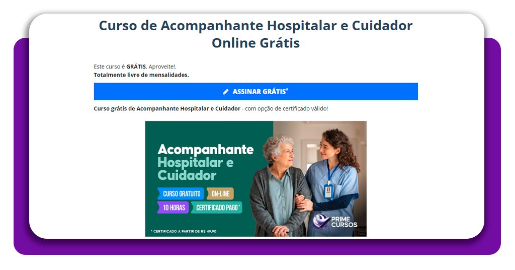 Curso profissionalizante online de acompanhante hospitalar (grátis) 4 Acompanhante hospitalar
