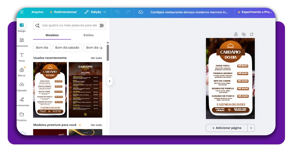 Aplicativo com 250 modelos de cardápio para restaurante grátis 5 Cardápio para restaurante