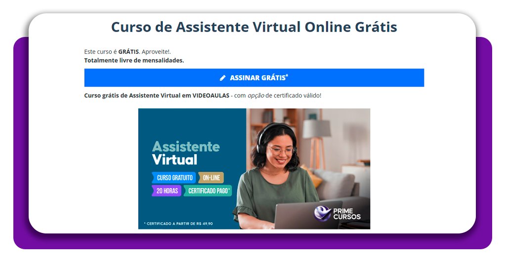 Curso de assistente virtual para adultos: gratuito e online 4 Curso de assistente virtual