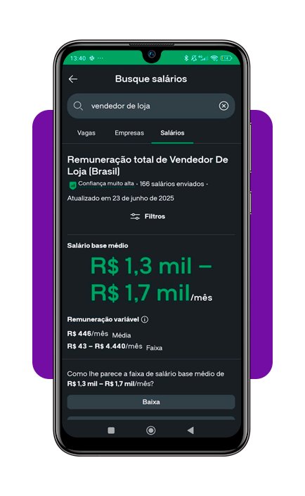 Aplicativo para pesquisar vagas e salário de vendedor de loja 5 Salário de vendedor de loja