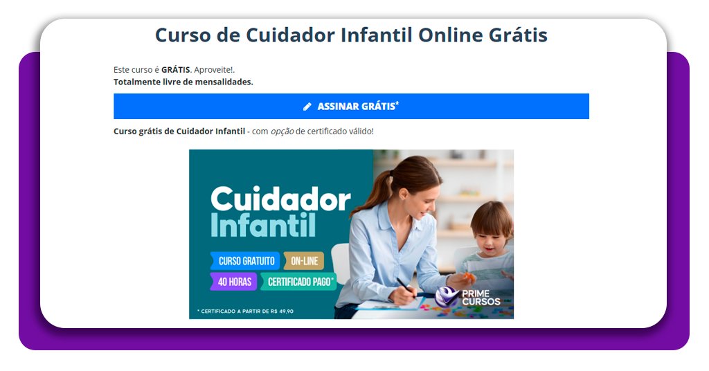 Curso de babá gratuito pelo celular: veja como se inscrever 5 Curso de babá