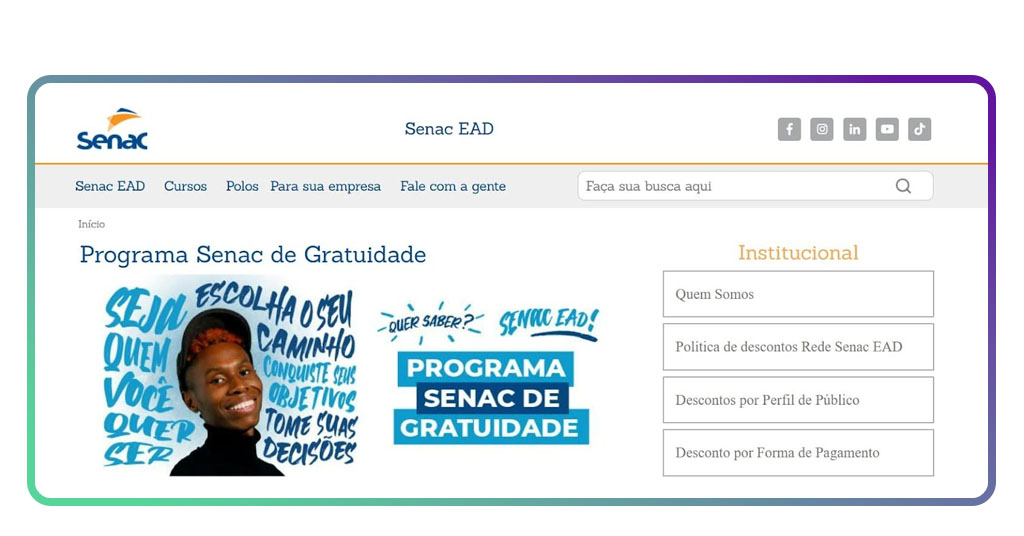 Cursos online gratuitos do Senac