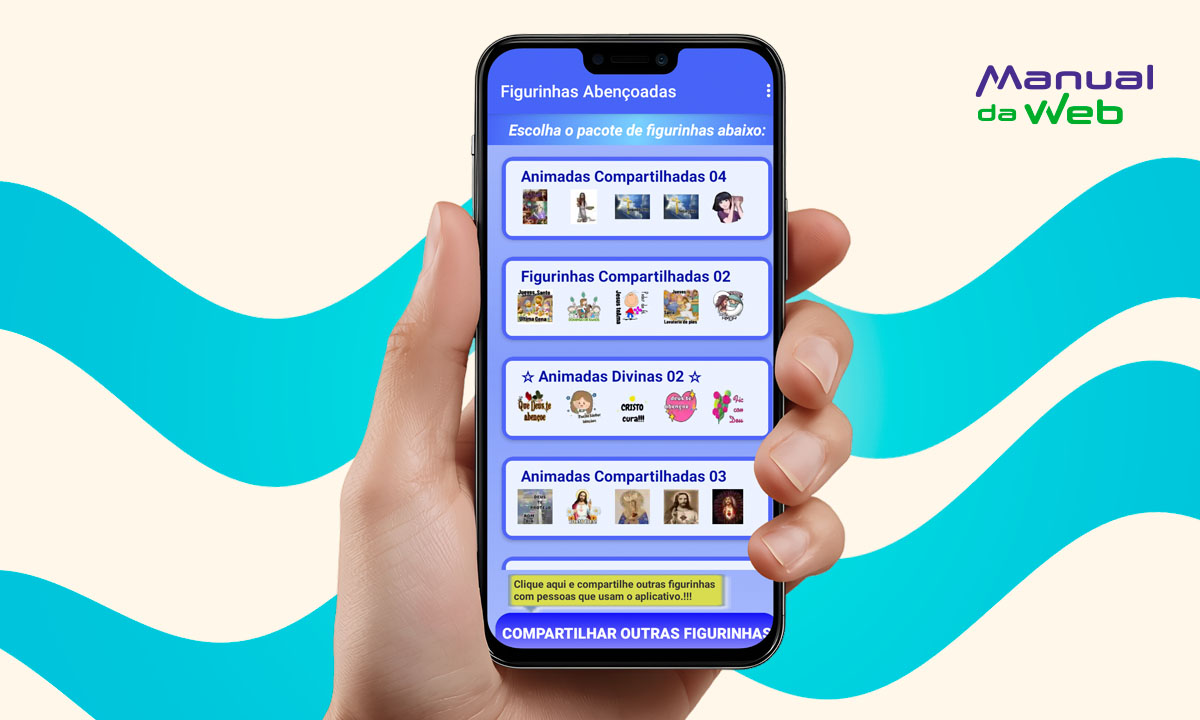 Pacote exclusivo com figurinhas de bênçãos para baixar no celular