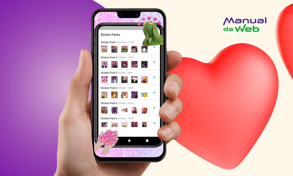 Aplicativo com mais de 400 figurinhas de amor para enviar grátis