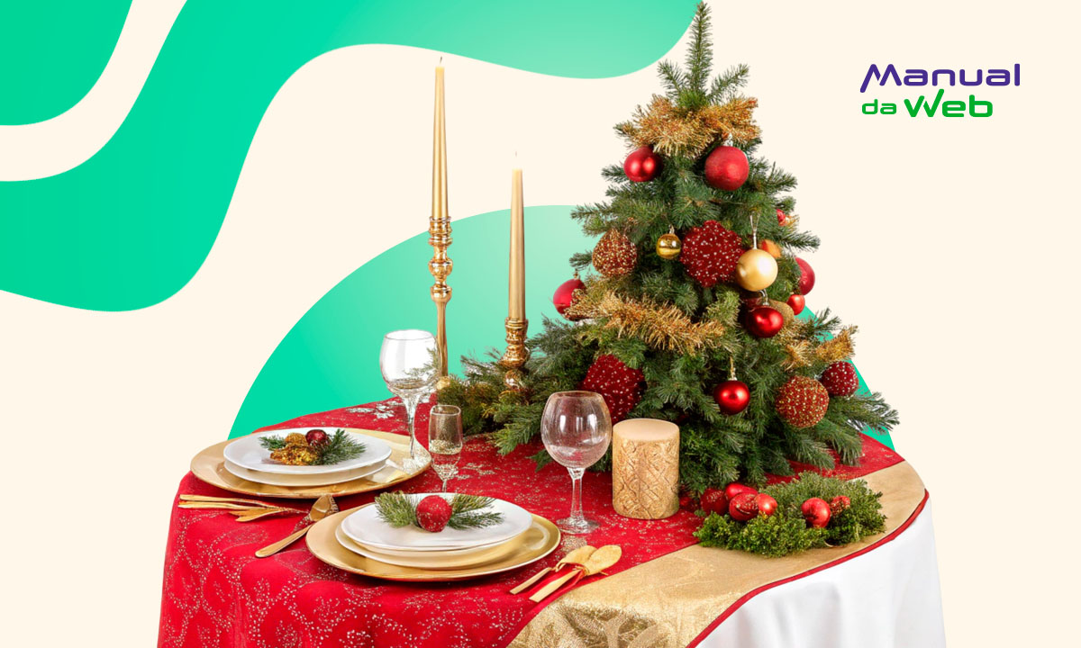 Inspiração de decoração de mesa para o Natal
