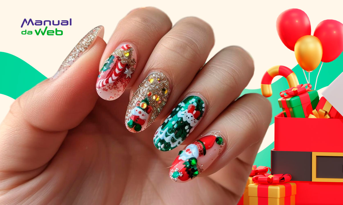 15 ideias de unhas decoradas para o Natal: inspire-se