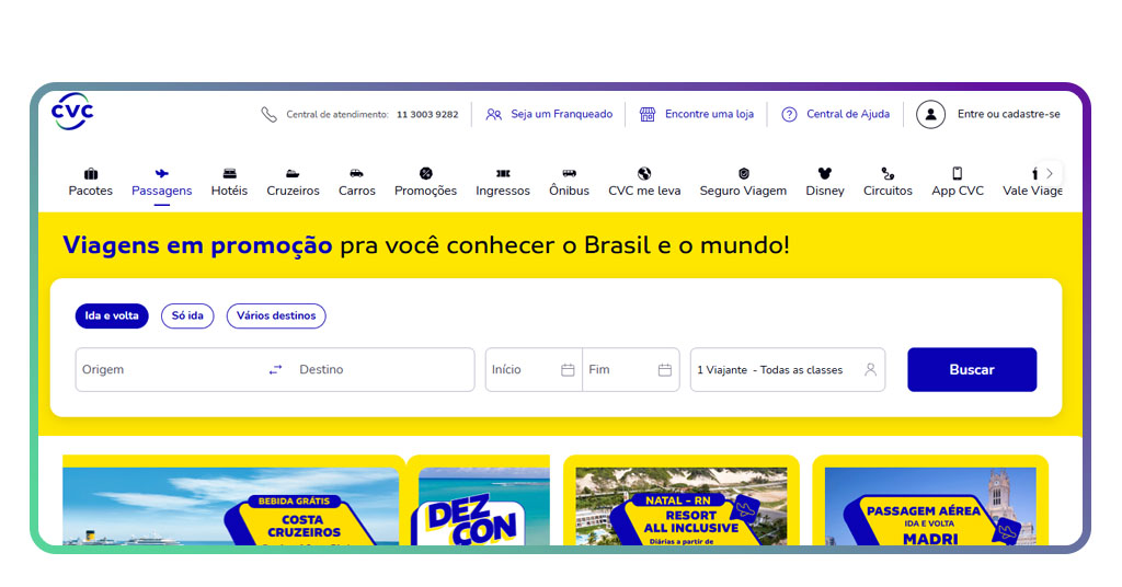 Viagem de cruzeiro em promoção