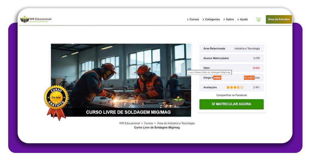 Curso grátis de solda MIG/MAG: aulas pela internet 100% grátis 1 Curso grátis de solda MIG/MAG