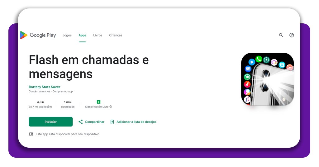 Flash em chamadas e mensagens