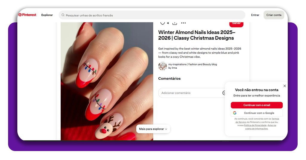 Unhas decoradas para o Natal