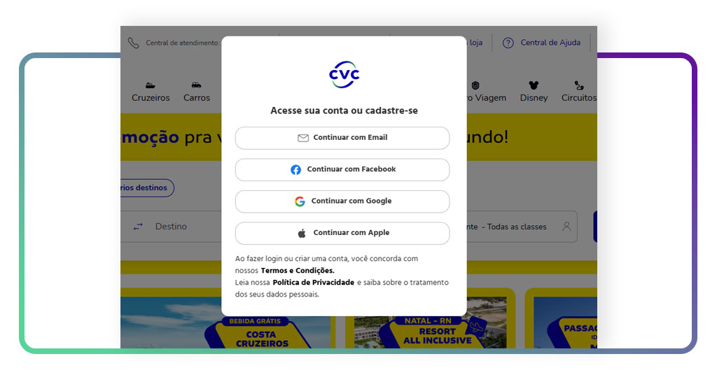 Viagem de cruzeiro em promoção