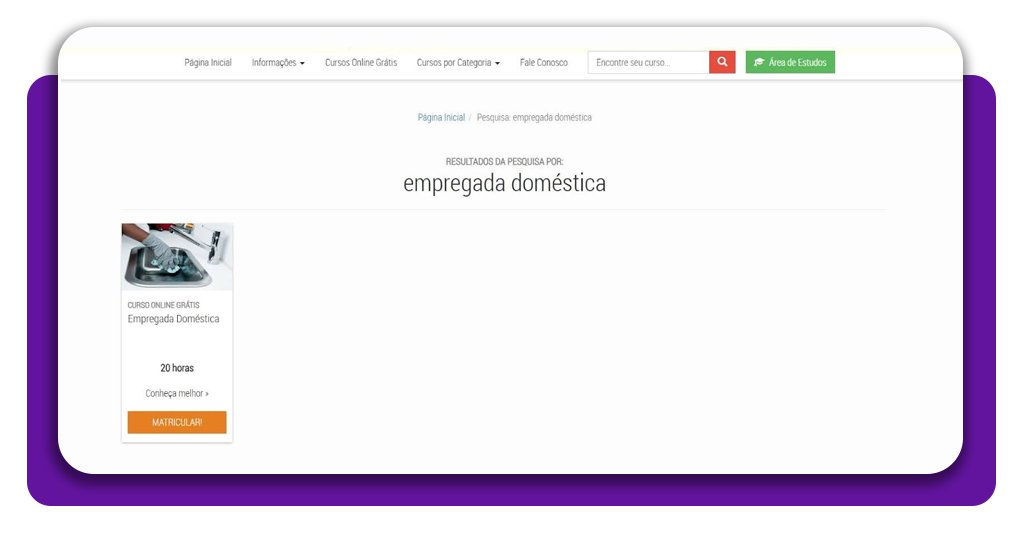 Curso de empregada doméstica