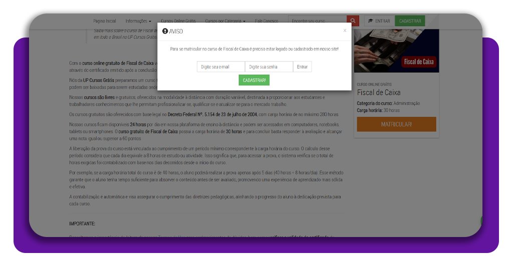 Curso de fiscal de caixa