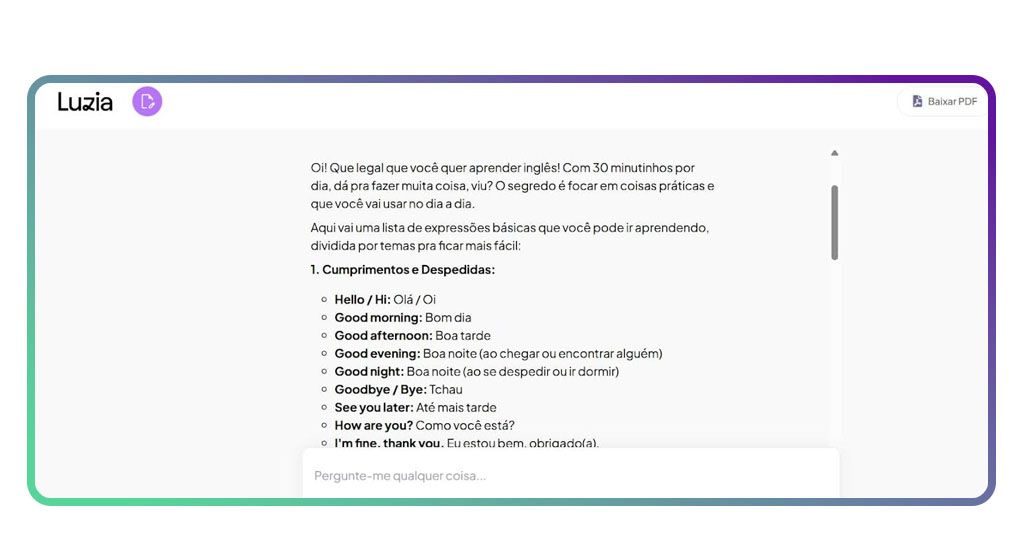 Expressões básicas em inglês