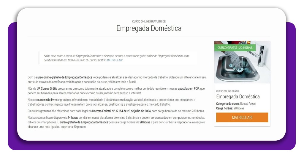 Curso de empregada doméstica
