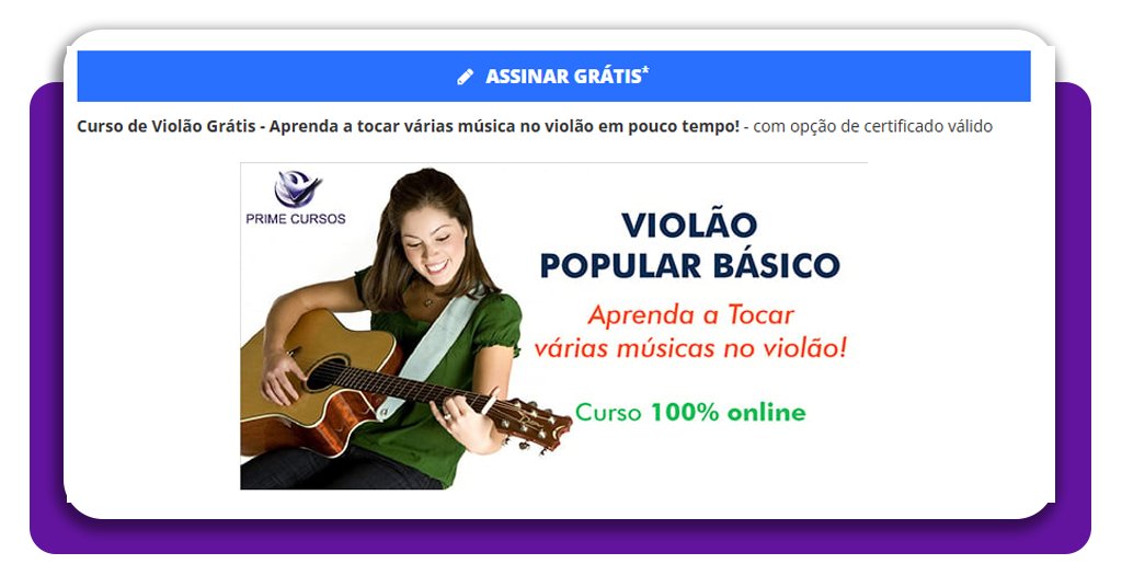 Curso de violão grátis da Prime Cursos: aulas 100% online 4 Curso de violão grátis