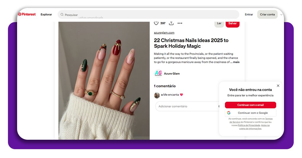 Unhas decoradas para o Natal