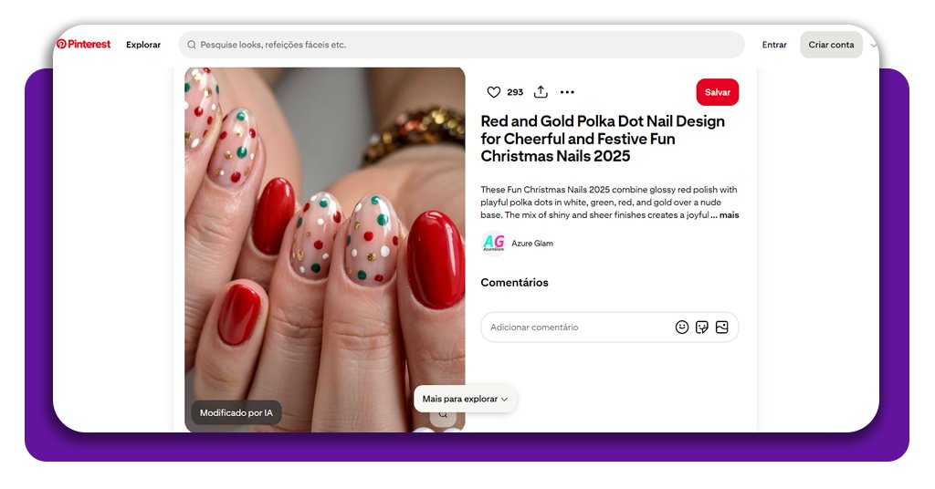Unhas decoradas para o Natal