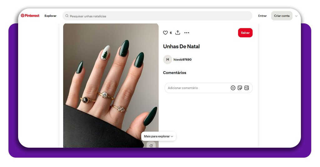 Unhas decoradas para o Natal