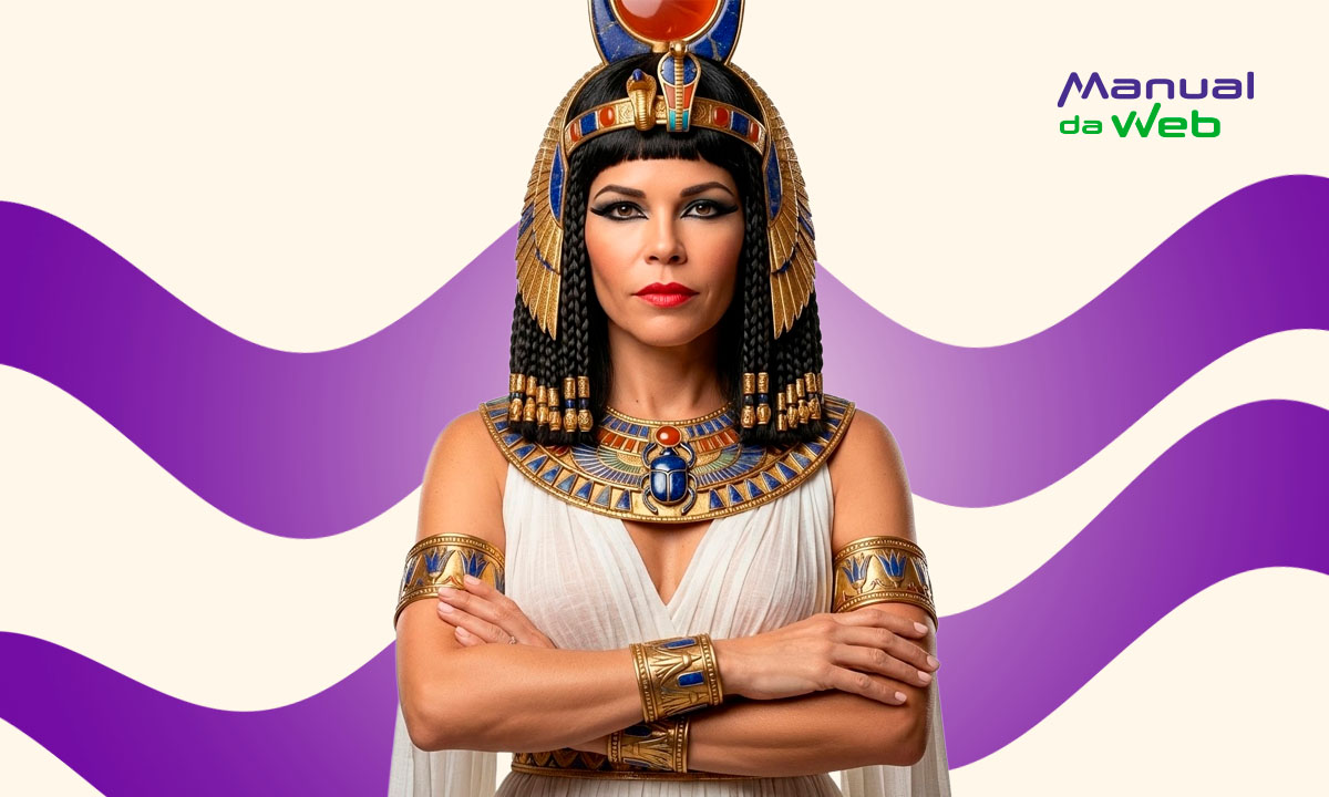 Simule sua foto de faraó ou rainha do Egito no estilo egípcio antigo