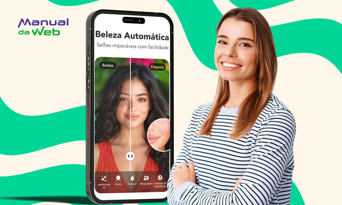 App fácil de usar para realçar a beleza natural na foto
