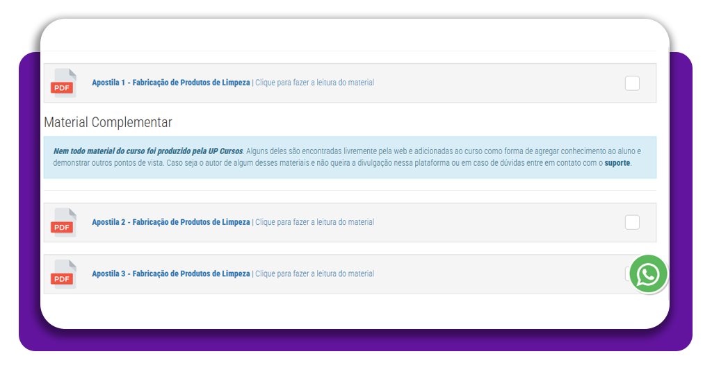 Curso de fabricação de produtos de limpeza