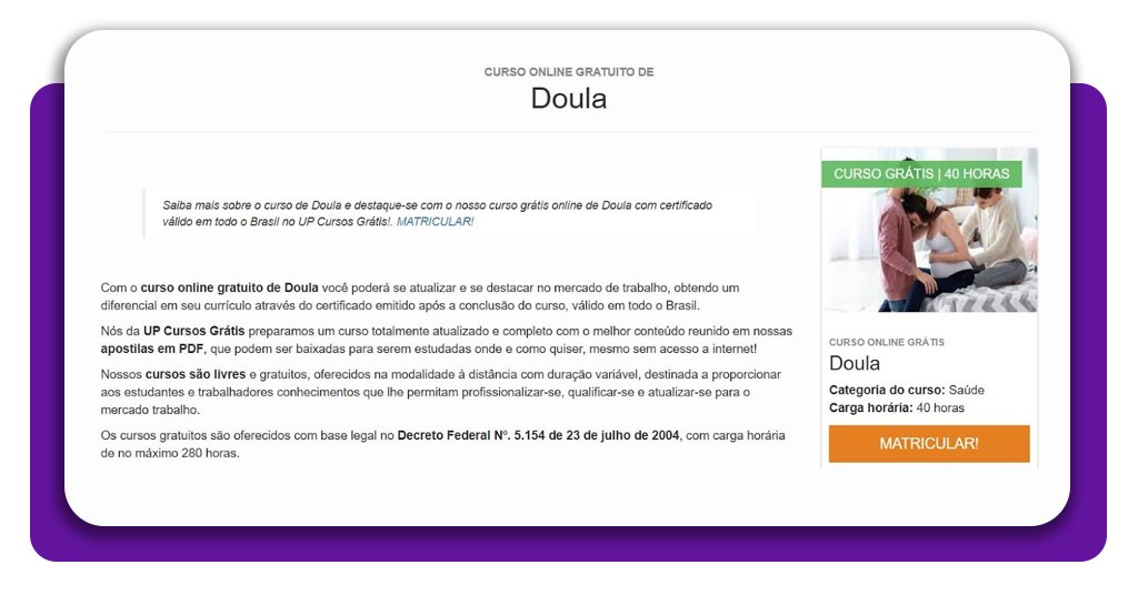 Curso de doula gratuito para iniciantes: matricule-se online 3 Curso de doula gratuito