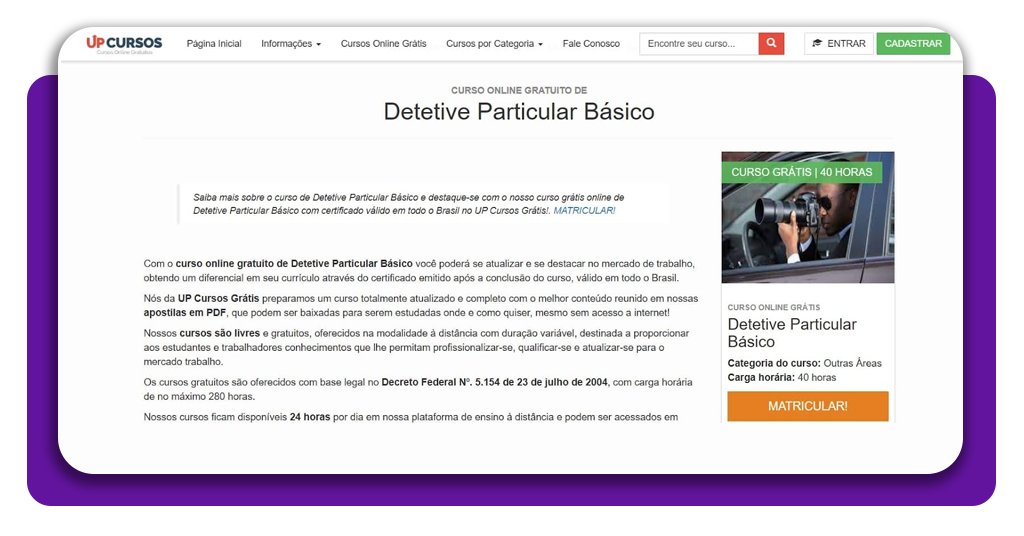 Curso de detetive particular 100% gratuito pela internet 3 Curso de detetive particular
