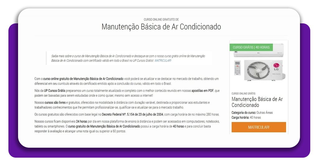Curso de manutenção de ar-condicionado