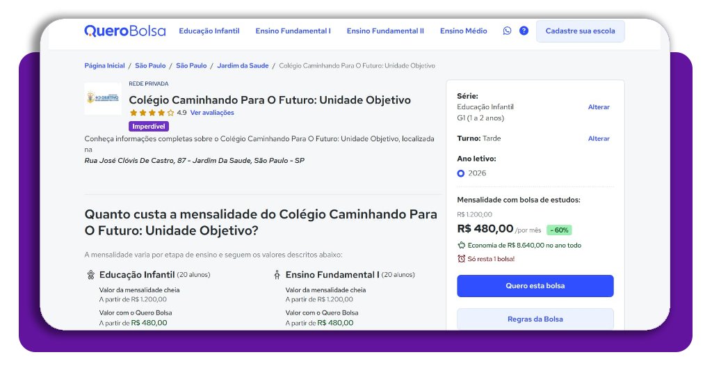 Bolsas de estudo em creche