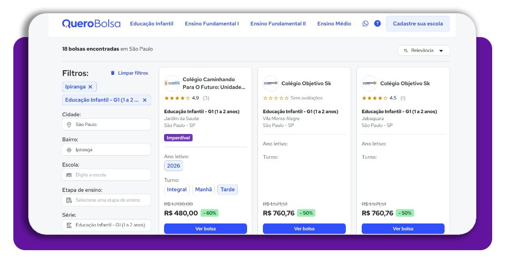 Bolsas de estudo em creche