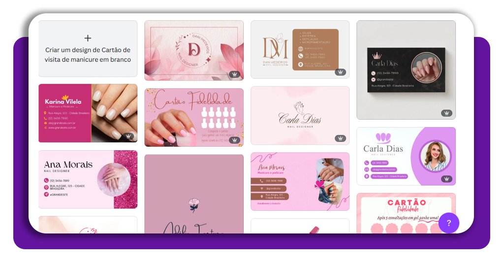 Cartão de visita de manicure