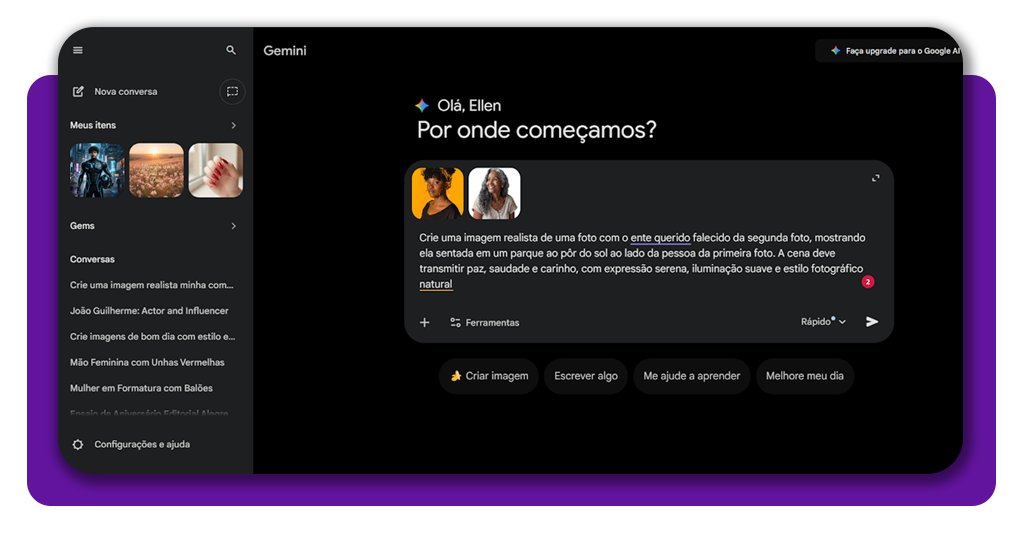 Foto com entes queridos falecidos