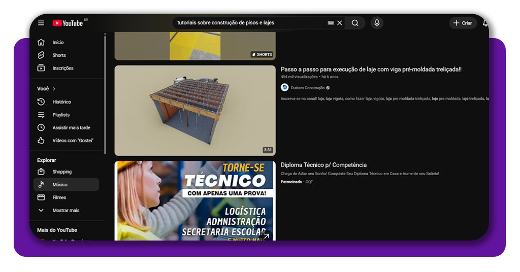 Construção de pisos e lajes