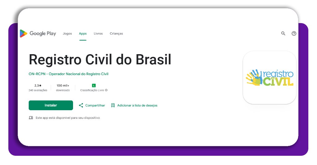 Segunda via da certidão de nascimento