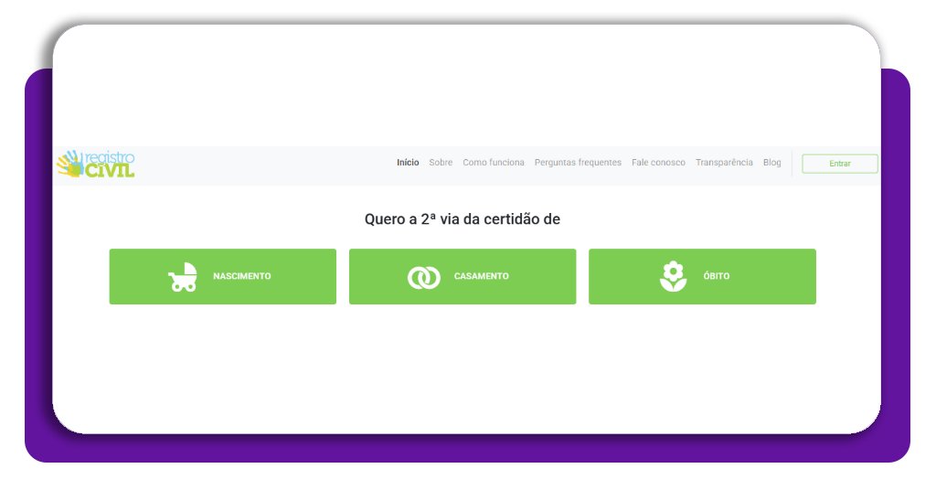 Segunda via da certidão de nascimento