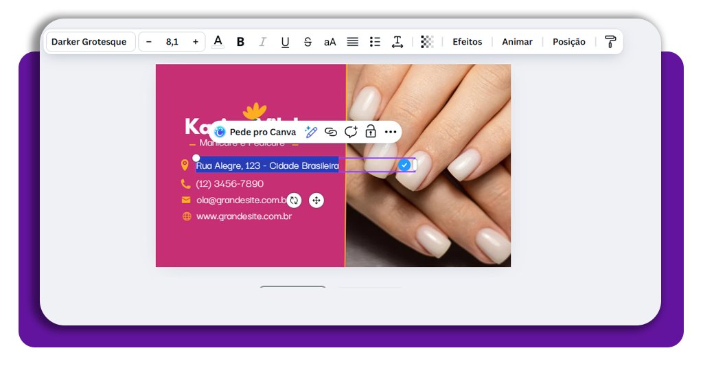 Cartão de visita de manicure