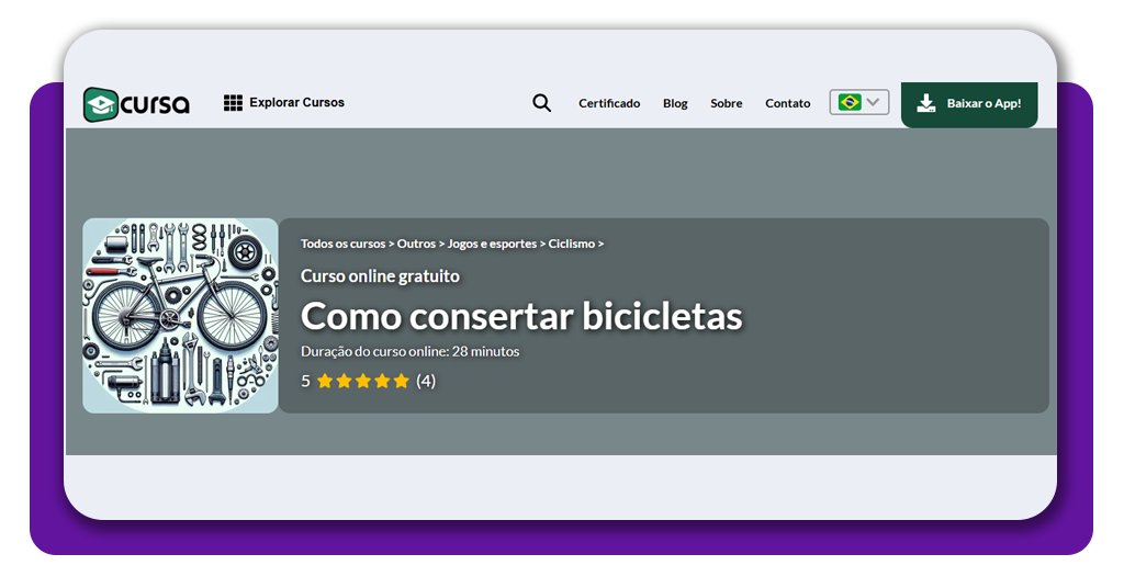 Curso de manutenção de bikes