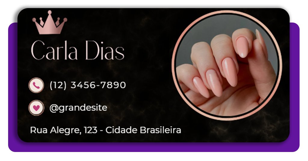 Cartão de visita de manicure