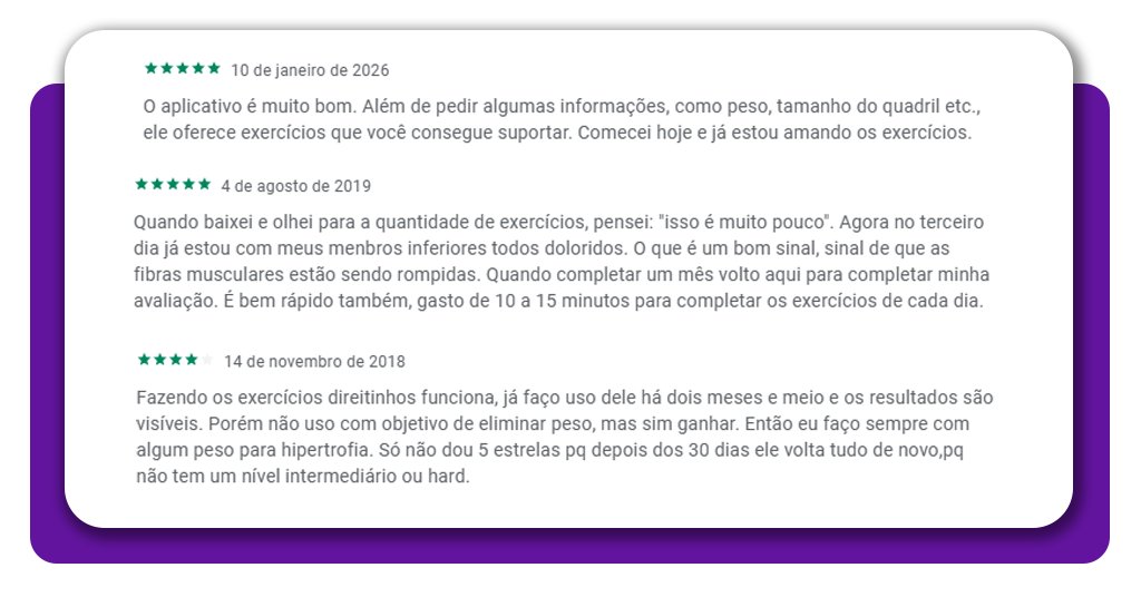 Aplicativo para treinar glúteos