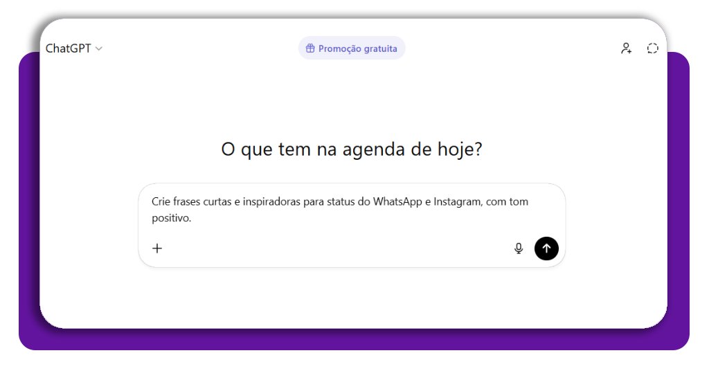 Mensagens personalizadas para status do WhatsApp e Instagram