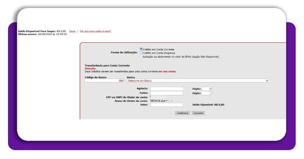 Sacar o dinheiro da Nota Fiscal