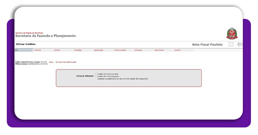 Sacar o dinheiro da Nota Fiscal