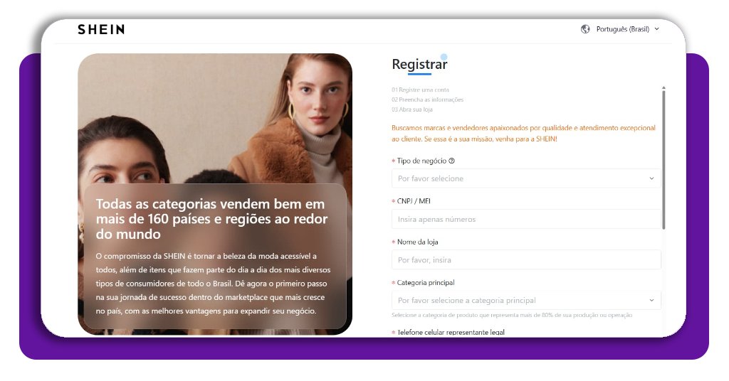 Vendedor da Shein