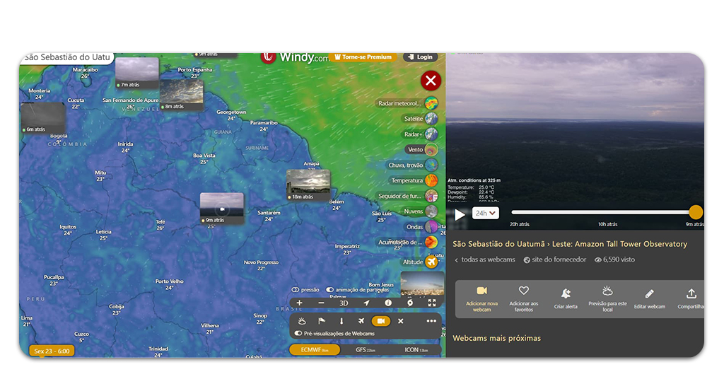 Câmera ao vivo para ver o clima